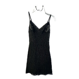 Victoria's Secret Sheer Lace Chemise Gown Women Small Black Sexy Lingerie Short